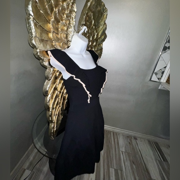 Sandro Paris Black and Cream Knit Dress, 38 - Picture 8 of 16